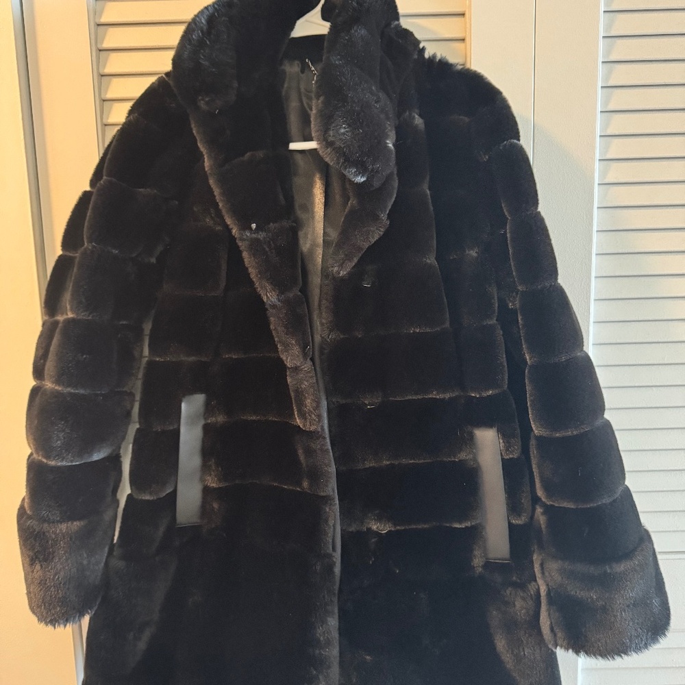 Black Faux Fur Coat